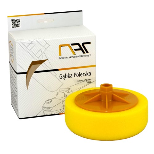 NAT gąbka polerska gwint M14 żółta średnio twarda 150mm 