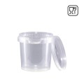 Pojemnik lakierniczy plastikowy PP okrągły z pokrywą i plombą, Przeźroczysty  transparentny  bezbarwny 120 ml  0,12L atest żywności