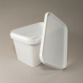 Pojemnik prostokątny 1L 1000ml biały z pokrywą i plombą atest
