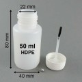 Butelka-HDPE-50-ml-z-pędzelkiem-i-kulką-wymiary zaprawkowa