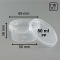 Pojemnik-transparentny-PP-z-pokrywką-i-plombą-80-ml plastikowy z atestem