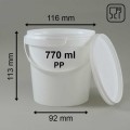 Pojemnik plastikowy biały PP z pokrywką i plombą 770 ml.jpg