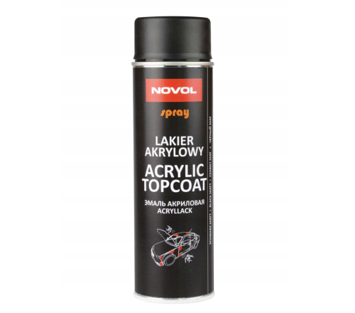 czarny mat novol spray lakier akrylowy acrylic topcoat