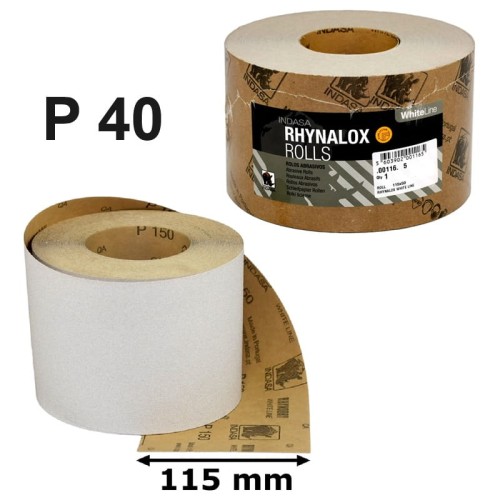 Papier ścierny na sucho INDASA WHITE LINE 115mm P40 rolka.jpg