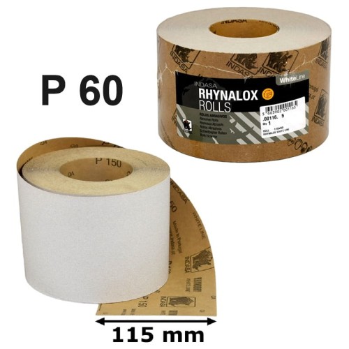 Papier ścierny na sucho INDASA WHITE LINE 115mm P60 rolka.jpg