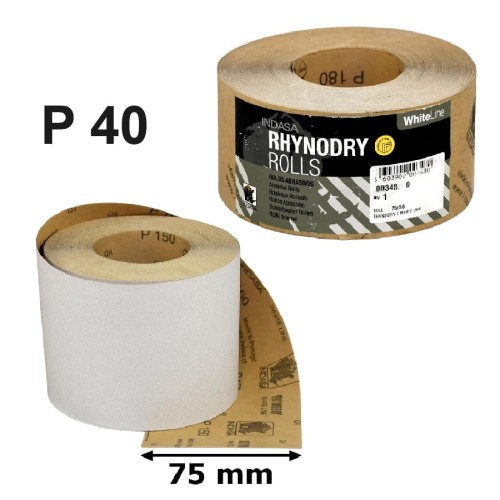 Papier ścierny na sucho INDASA WHITE LINE 75mm P40 rolka.jpg