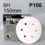  Krążek ścierny rzep White Line INDASA D150 6H P100
