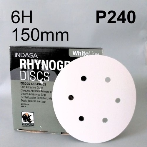 INDASA WHITE Krążek dysk rzep 6H 150mm P240 004586.jpg