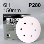  Krążek ścierny rzep White Line INDASA D150 6H P280