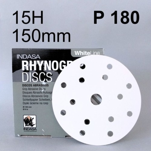 INDASA WHITE Krążek dysk rzep 15H 150mm P180 392348.jpg