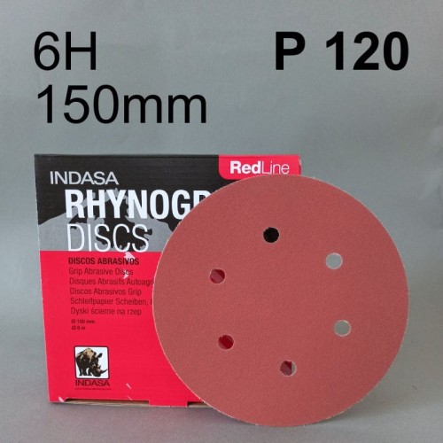 INDASA RED Krążek dysk rzep 6H 150mm P120 006023.jpg