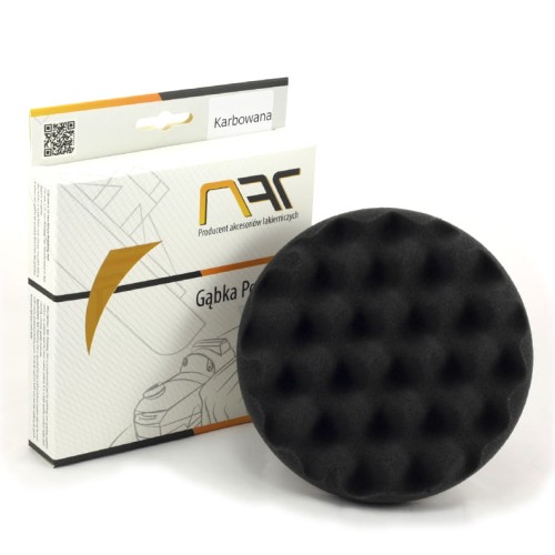 NAT gąbka polerska rzep czarna miękka karbowana 150mm