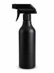 Butelka plastikowa okrągła HDPE z atomizerem 500ml czarna