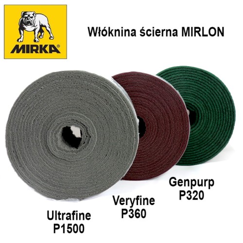 MIRKA włóknina ścierna Mirlon szara Ultrafine P1500 bordowa Veryfine P360 Zielona Genpurp P320 .jpg