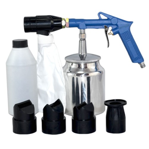 SICO pistolet do piaskowania z odzyskiem piasku 4 głowice, wymienne dysze + piasek