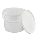 Pojemnik lakierniczy plastikowy PP z uchwytem, pokrywą i plombą wiaderko do lakieru białe okrągłe wiadro na lakier 10L atest spożywczy