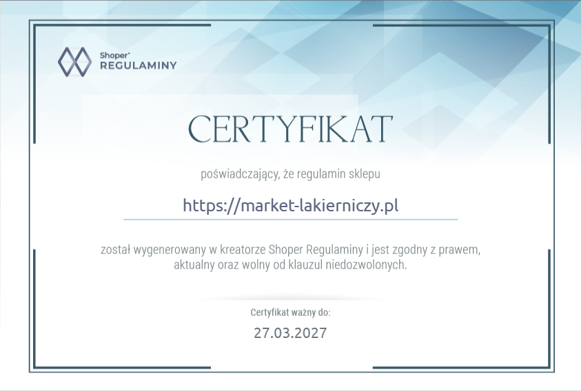 Certyfikat regulaminy